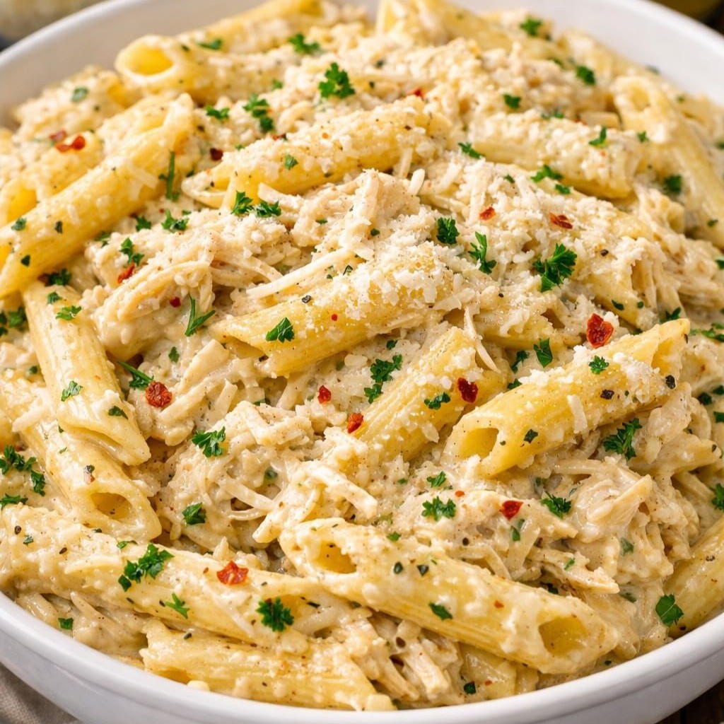 buffalo wild wings garlic parmesan chicken pasta easy crockpot recipe