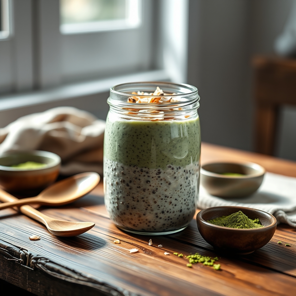 coconut matcha overnight oats