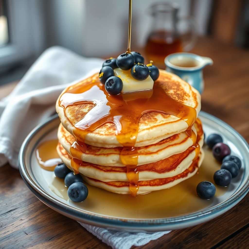 fluffy lemon blueberry ricotta pancakes 2