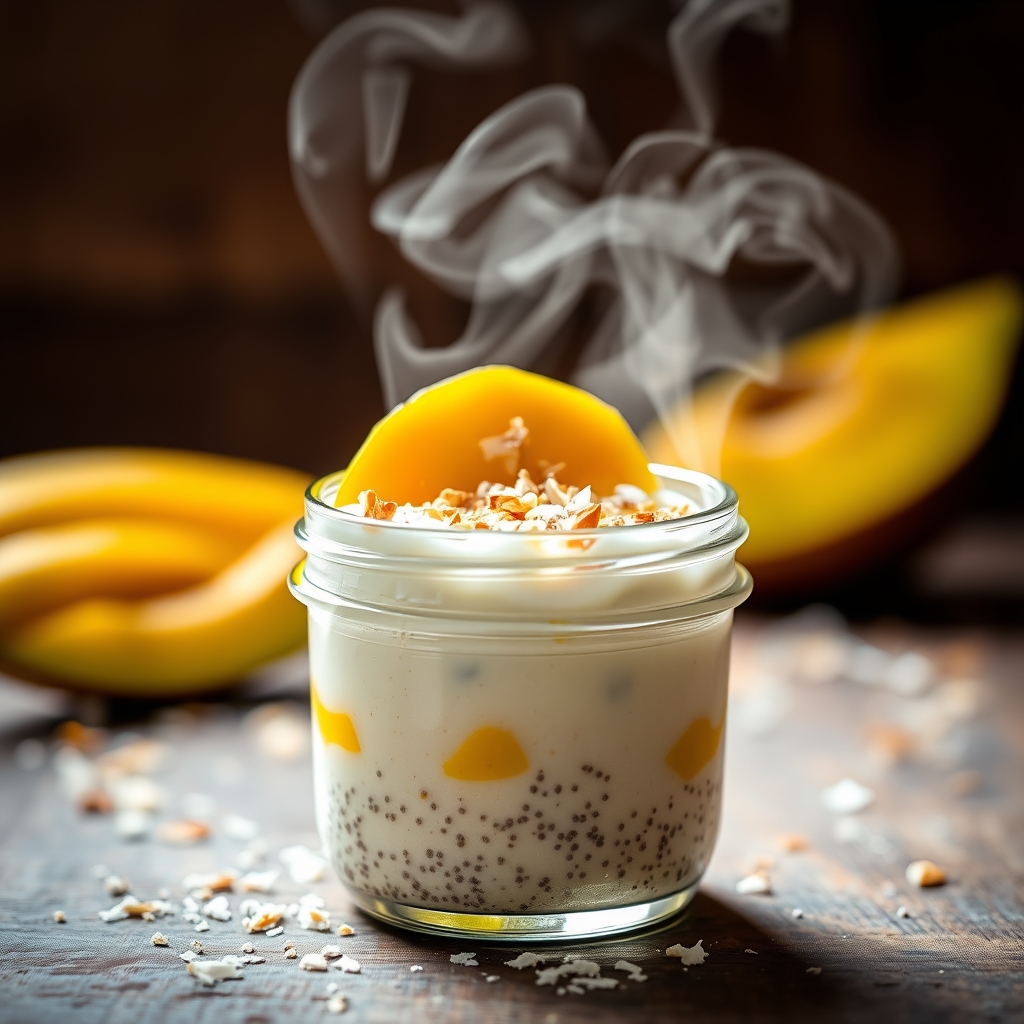 coconut mango chia tapioca pudding