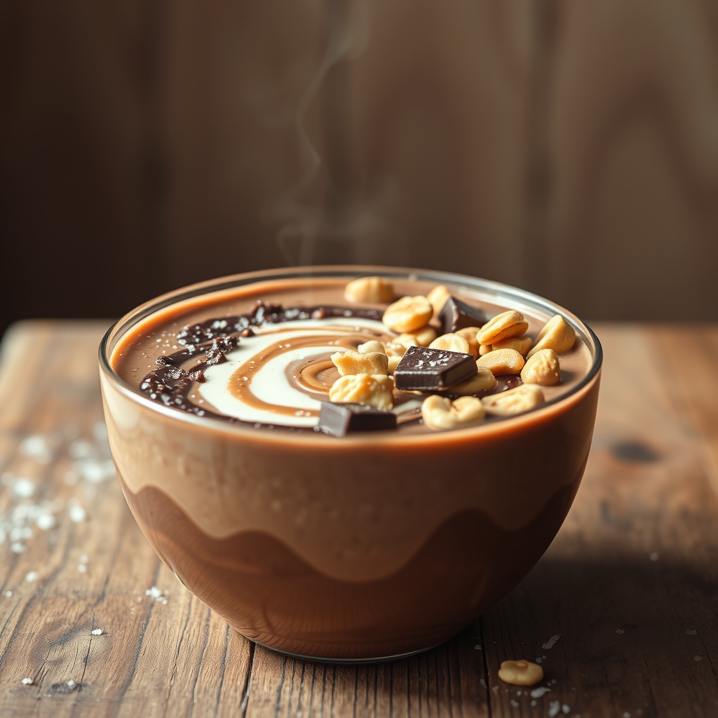 vegan snickers smoothie bowl