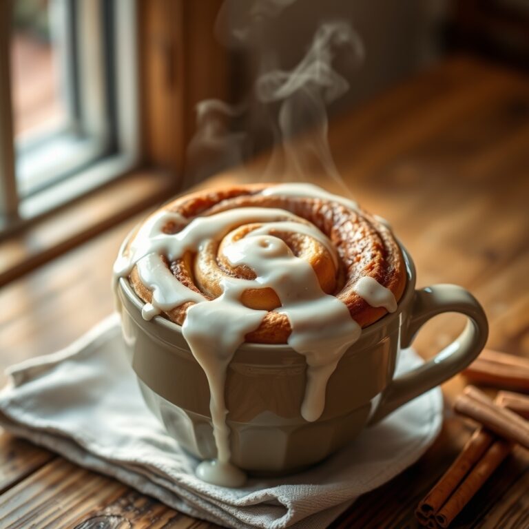 2 minute cinnamon roll in a mug