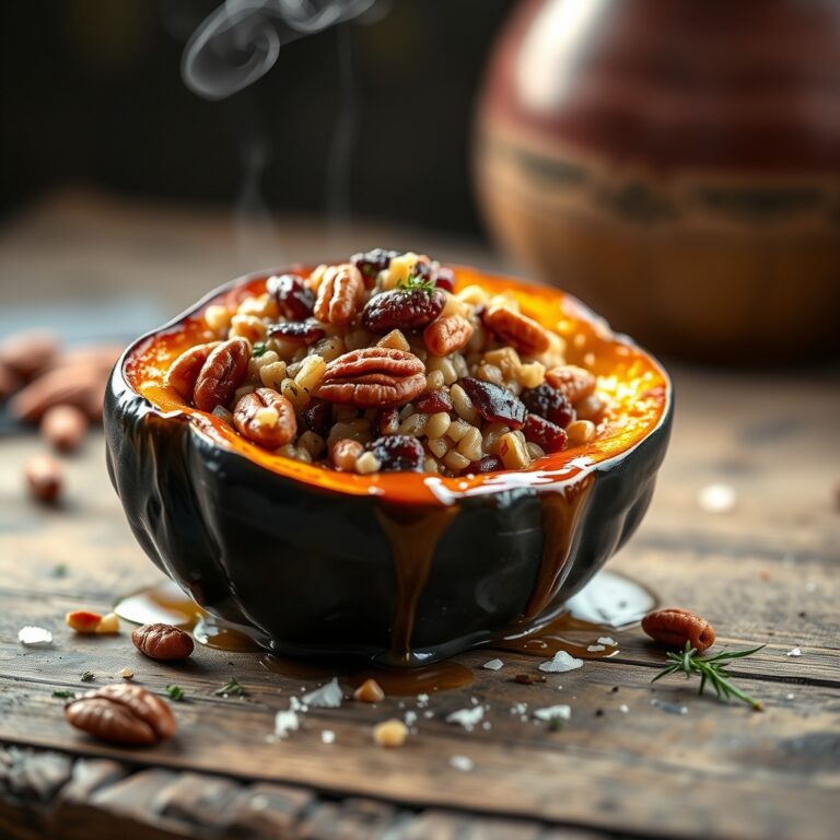 stuffed acorn squash with wild rice cranberries pecans